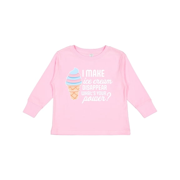 Inktastic I Make Ice Cream Disappear What's Your Power Boys or Girls Long Sleeve Toddler T-Shirt