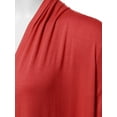thumbnail image 4 of FashionOutfit Women's Solid Jersey Knit Draped Open Front Short Sleeves Cardigan, 4 of 4