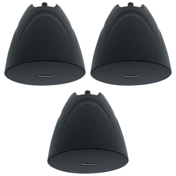 3 Rockville PEN-525T Black 5.25" 70V Hanging Pendant Speakers For Restaurant/Bar