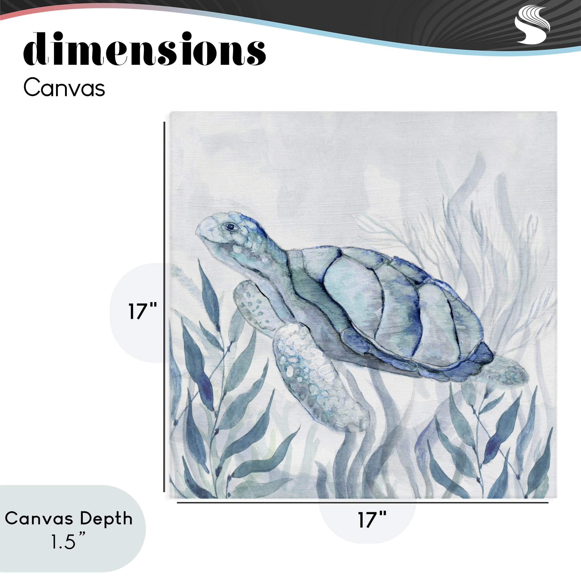 Stupell Industries Sea Turtle with Subtle Smile Canvas Wall Art, design by Janet Tava
