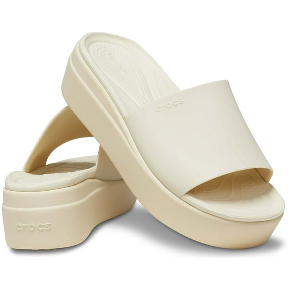 Crocs Women's Brooklyn Platform Slides Sandal, Bone, 10