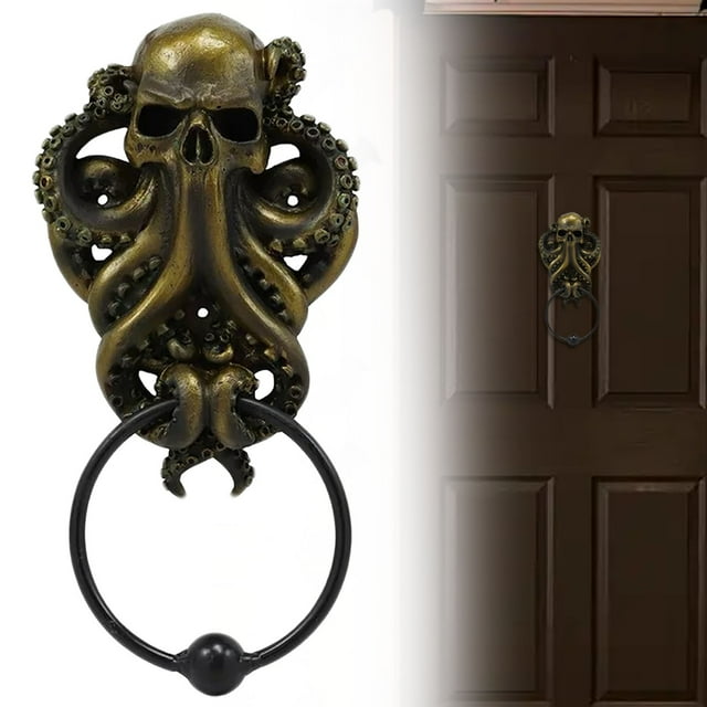Cqxid Household Pendant Under $10 Home & Garden Hangs Resin Door Knocker Outdoor Decor For Halloween Festive Occasions,Halloween Decorations Skeleton Door Ring Hanging Resin Crafts Pendant
