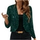 thumbnail image 3 of Top para mujer,Cárdigan abierto para mujer, tejido transpirable brillante, chaqueta informal de cuello redondo, mezcla de poliéster y elastano, ideal para el hogar, sopatenor, 3 of 9