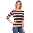 thumbnail image 2 of Dde San Patricio Camisecon mangas de codo pamujer Camisebásiinformal con cuello de barco y corte ajustado Ronegro M, 2 of 6