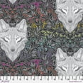 thumbnail image 2 of Cotton Graywork Wolf on Pink Street Tula Pink Wolves Dark Gray Rainbow Leaves Free Spirit Carbon Cotton Fabric Print by the Yard (PWTP256-CARBON), 2 of 3