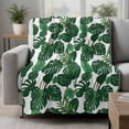 thumbnail image 2 of Tropical Palm Leaf Blanket Soft Cozy Warm Throw Blanket for Couch, Plush Fuzzy Flannel Fleece Blankets for Sofa, Spring Summer Watercolor Green Plants Bed Blankets Lightweight Gifts for Men, 30"x40", 2 of 9