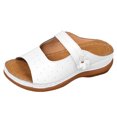 thumbnail image 1 of Slip On Wedge Sandals for Women Comfortable Open Toe Mules Adjustable Walking Platform Slides for Summer Travel White Size 9, 1 of 7