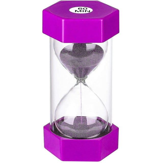 Hourglass Sand Timer 60 Minute: Plastic Sand Clock,giant Blue Sand Watch , Arena 60 Min Ls Yl