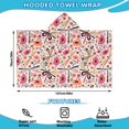 thumbnail image 2 of Pioneer Flower Floral Print Pattern Hooded Bath Towel，50"x30" for Ages 3 To 12 Kids, Quick Dry Lightweight Soft Microfiber Hood Beach Towel Cover Up for Kids, 2 of 7