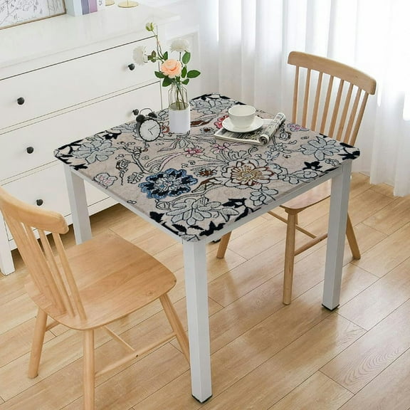 HAOXIT  Table Cloth,Vinyl Tablecloths,Waterproof Tablecloth for Rectangle Table,Square Tablecloth,Wipe Clean PVC Heavy Duty Oilcloth for Picnic Camping Kitchen Dining 44''x44''