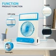 thumbnail image 2 of Solar Camping Fan Portable Fan Rechargeable With Led Light Flashlight Handle Desk Table Fan For Office Home Picnic Travel, 2 of 8