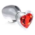 thumbnail image 3 of Booty Sparks Red Heart Gem Glass Anal Plug-Small, 3 of 5