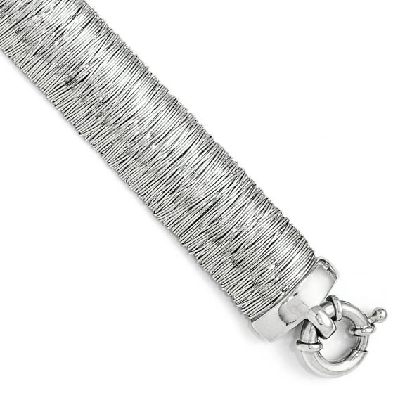 Finest Gold Sterling Silver Polished & Textured Bracelet