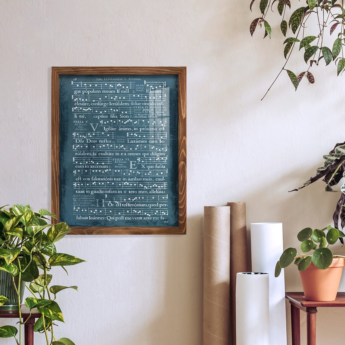 Graphic Songbook I -Framed Print w/glass-Walnut