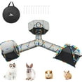 thumbnail image 4 of Pawaboo Outdoor Cat Enclosures,4-in-1 Patio Portable Mesh Cat Tent,Tunnel, Playhouse with Free Carry Bag & Metal Rod for Multiple Small Animals, Includes Cat Playpen+2 Cat Tent+Cat Tunnel, Rainbow, 4 of 9