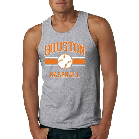 Wild Bobby City of Houston Baseball Fantasy Fan Sports Men's Tank Top, Heather Grey, X-Large