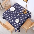 thumbnail image 2 of Dark Blue Cartoon Unicorn Heart Pattern Square Tablecloth,Waterproof Square Table Cover,Wipeable Spillproof Washable Table Cover for Home Kitchen Party Decor 42"X42"(107x107cm), 2 of 6