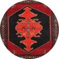 thumbnail image 1 of Ahgly Company Machine Washable Indoor Round Traditional Dark Brown Area Rugs, 3' Round, 1 of 7