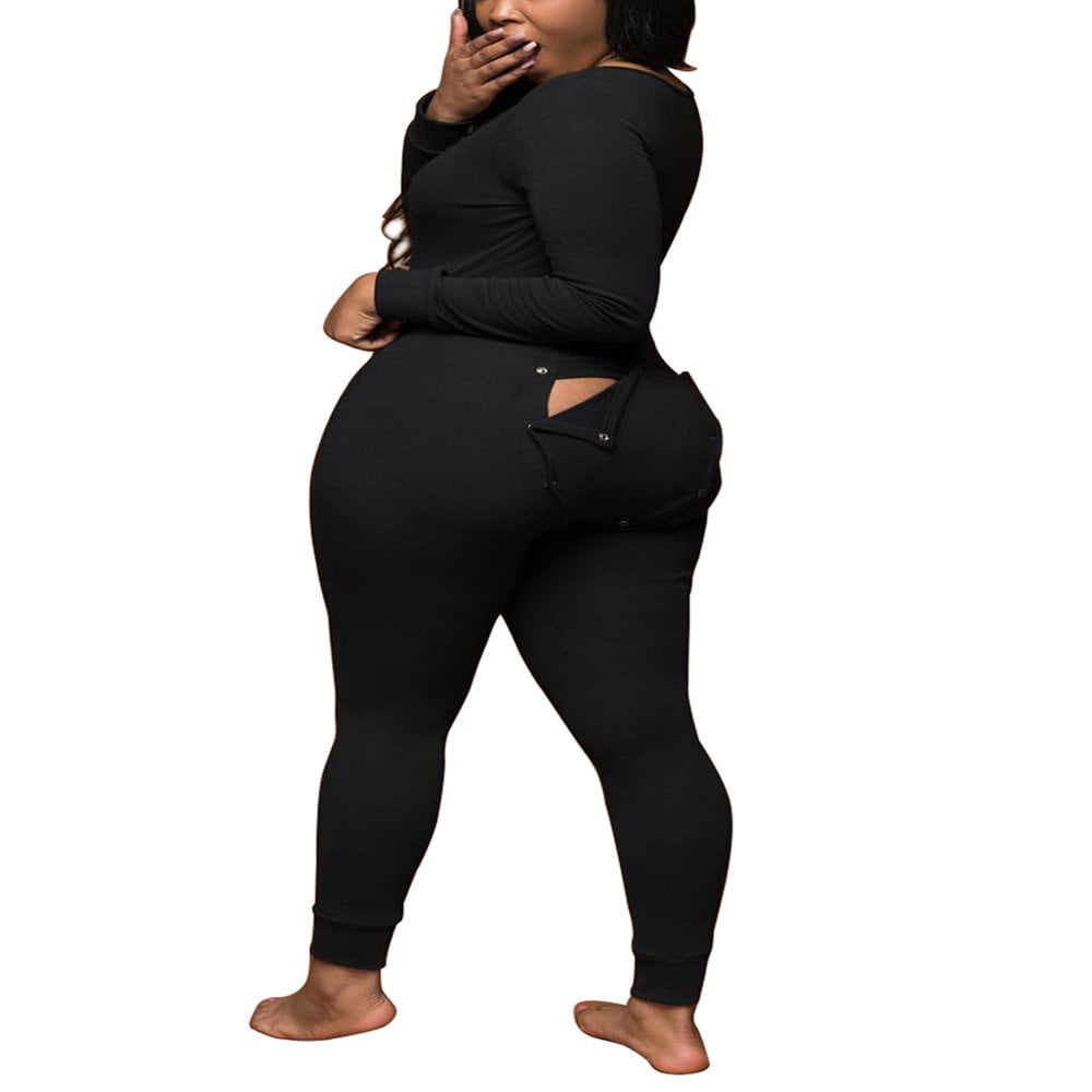 Plus size drop seat pajamas hotsell