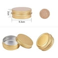 thumbnail image 3 of 30Pack 1 OZ Round Tin Cans Screw Top Aluminum Cans with Lids for Lip Balm Scrubs Spices Candies Tea Gold, 3 of 9