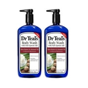 Dr Teal,S Epsom Salt Bath And Shower Body Wash With Pump - Shea Butter And Almond Oil - Pack Of 2, 24 Oz Each - Soften And Moisturize Your Skin, Relieve Stress And Sore Muscles