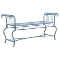 thumbnail image 5 of SAFAVIEH Brielle Outdoor Patio Traditional Garden Bench, Antique Blue, 5 of 7