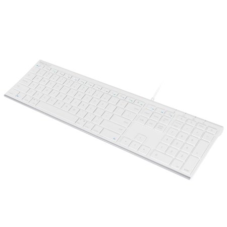 Macally Ultra-Slim USB Wired Computer Keyboard for Apple Mac Pro, MacBook Pro/Air, iMac, Mac Mini, Laptop, Windows PC Laptop