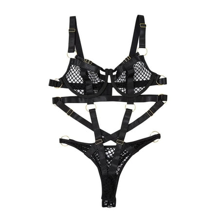 

Pimfylm Fishnet Tights Women s Fishnet One Size Lace Babydoll Chemise Lingerie Black Medium