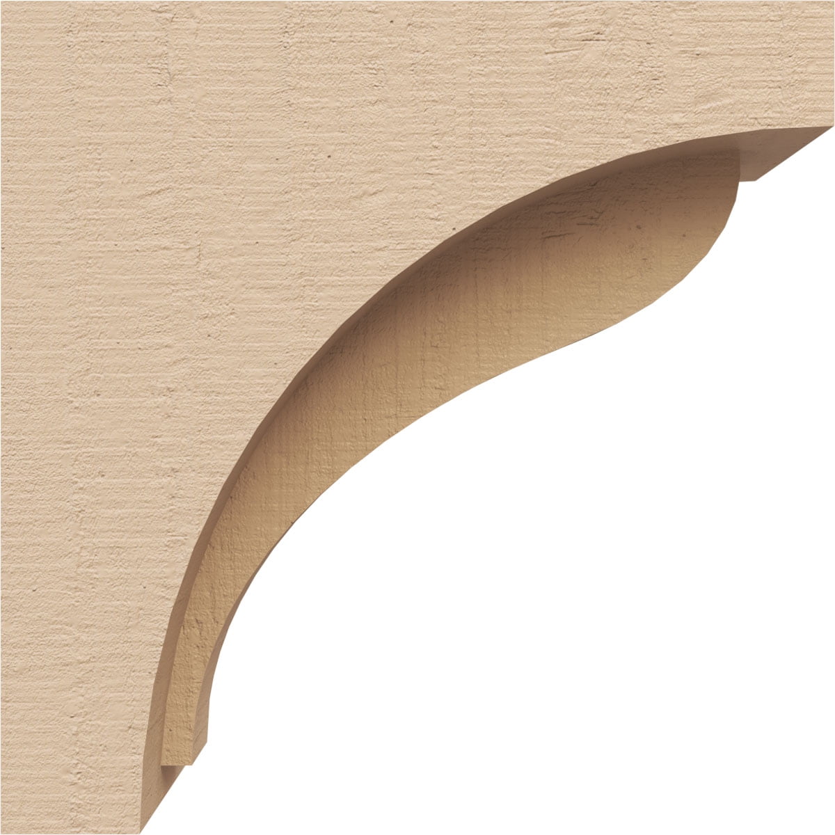 3"W x 6"D x 6"H Classic Helena Rough Cedar Woodgrain TimberThane Corbel, Primed Tan