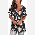 thumbnail image 5 of Birdeem T-Shirts d'Été pour Femmes Manches Courtes Tunique à Bretelles Imprimé Col en V Épaules, 5 of 5