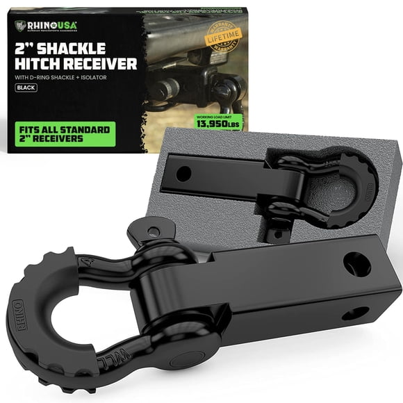 Rhino USA Shackle Hitch Receiver (Fits 2 Inch Receivers) Best Towing Accessories for Trucks, Jeep, Toyota & More - Connect Your Rhino Tow S