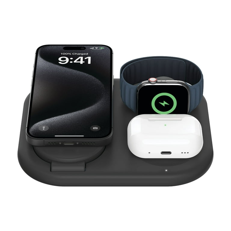 Belkin 3-in-1 MagSafe-Compatible Charger 15W, Foldable Qi2