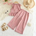 thumbnail image 4 of Yindaity Toddler Girls Summer Clothes Baby baby-girls Short Sleeve Top and Leggings Set, Organic Cotton(Red,3-4 Years), 4 of 9