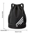 thumbnail image 3 of Waterproof Drawstring Backpack Sports Gym Bag With Shoes Compartment, Waterproof Draw String Back Bag For Men Women, 3 of 5