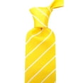 thumbnail image 3 of Lemmon Yellow Necktie for Men - Woven Striped Tie - Sunflower Yellow Wedding Tie for Groom, 3 of 5