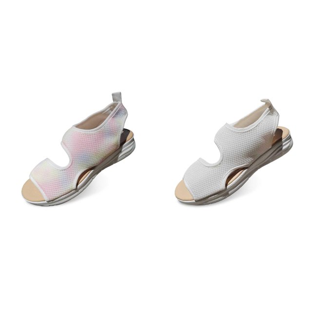 (2-Pack) Rinsvye Womens Summer Cloth Breathable Toe Open Comfortable Thick Sole Shoes Women Clothing Summer