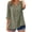 Army Green, variant on Ruimatai Women's Casual Lace Embroidered Blouses 3/4 Sleeve V Neck Button Down Linen Tops for Summer Daily Wear
