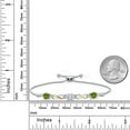 thumbnail image 4 of Gem Stone King 925 Silver and 10K Yellow Gold White Moissanite and Green Peridot and White Lab Grown Diamond Bracelet for Women | 2.39 Cttw | Gemstone | Cushion 6MM | Fully Adjustable 9 inch, 4 of 5