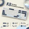 thumbnail image 2 of ATTACK SHARK K8 Wireless Mechanical Keyboard, Trip-Mode BT5.0/2.4G/Wired Gaming Keyboard 100 Keys Hot Swappable Blue Switches Gasket RGB Keyboard with Number Pad for PC Gamers/Mac/Windows, 2 of 8