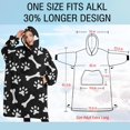thumbnail image 4 of Oversized Wearable Blanket Hoodie,Paw Prints and Bones Sherpa Blanket Hoodie with Super Pockets,Super Warm Fuzzy Pullover for Women & Men, 4 of 6