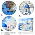 thumbnail image 3 of Designart "Santorini Isles Blue and White Charm III" Landscapes Framed Wall Art Decor - Country Blue Greece Living Room Framed Canvas Art, 3 of 6