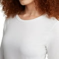thumbnail image 2 of Hanes T-Shirt Col Rond à Manches Longues pour Femmes, m, Blanc, 2 of 5