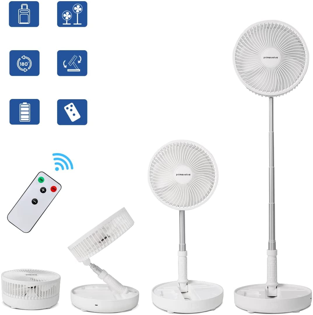 8Inch Foldaway Oscillating Fan with Remote Control, 7200mAh