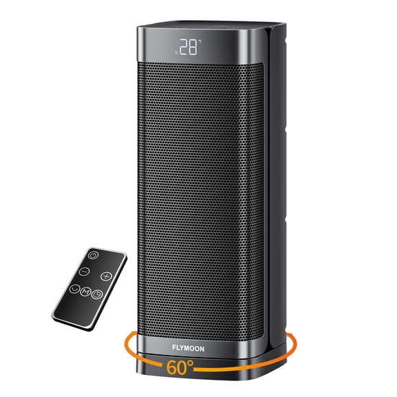 FLYMOON 1500W Space Heater,Portable Heaters for Inside,Electric Heater with Thermal Sensor for Home, Digital Display, 12H Timer, 3 Modes, Safe Quiet Heater for Bedroom.