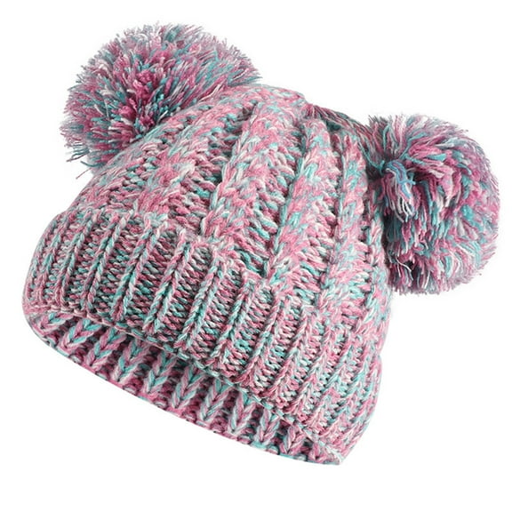 Odeerbi Baby Boys Girls Beanie Infant Toddler Knitted Hats New Kids Winter Gradient Hat Warm Thick Ski Cap With Ball Of Yarn