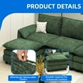 thumbnail image 6 of Dextrus Sectional Sofa with Ottoman, 142" U Shape Modern 6 Seat Cloud Couch with Pillow-Armrest, Green, 6 of 10