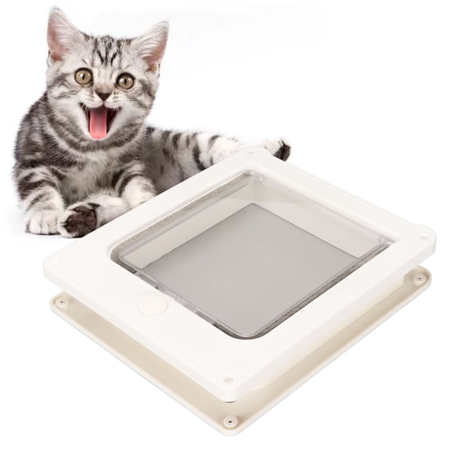 Puerta plástica para gatos instalación con tornillos ranura interior cortable 4 modos puerta con solapa para mascotas para jaula para mascotas ANGGREK Otros
