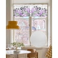 thumbnail image 4 of Black Purple Floral Linen Curtain Valance for Bedroom/Bathroom/Kitchen/Office/Living/Dining Room Windows, Geometric Art Minimalist White Rod Pocket Topper Decorative Cafe Drapes Panel 60"x18", 4 of 6