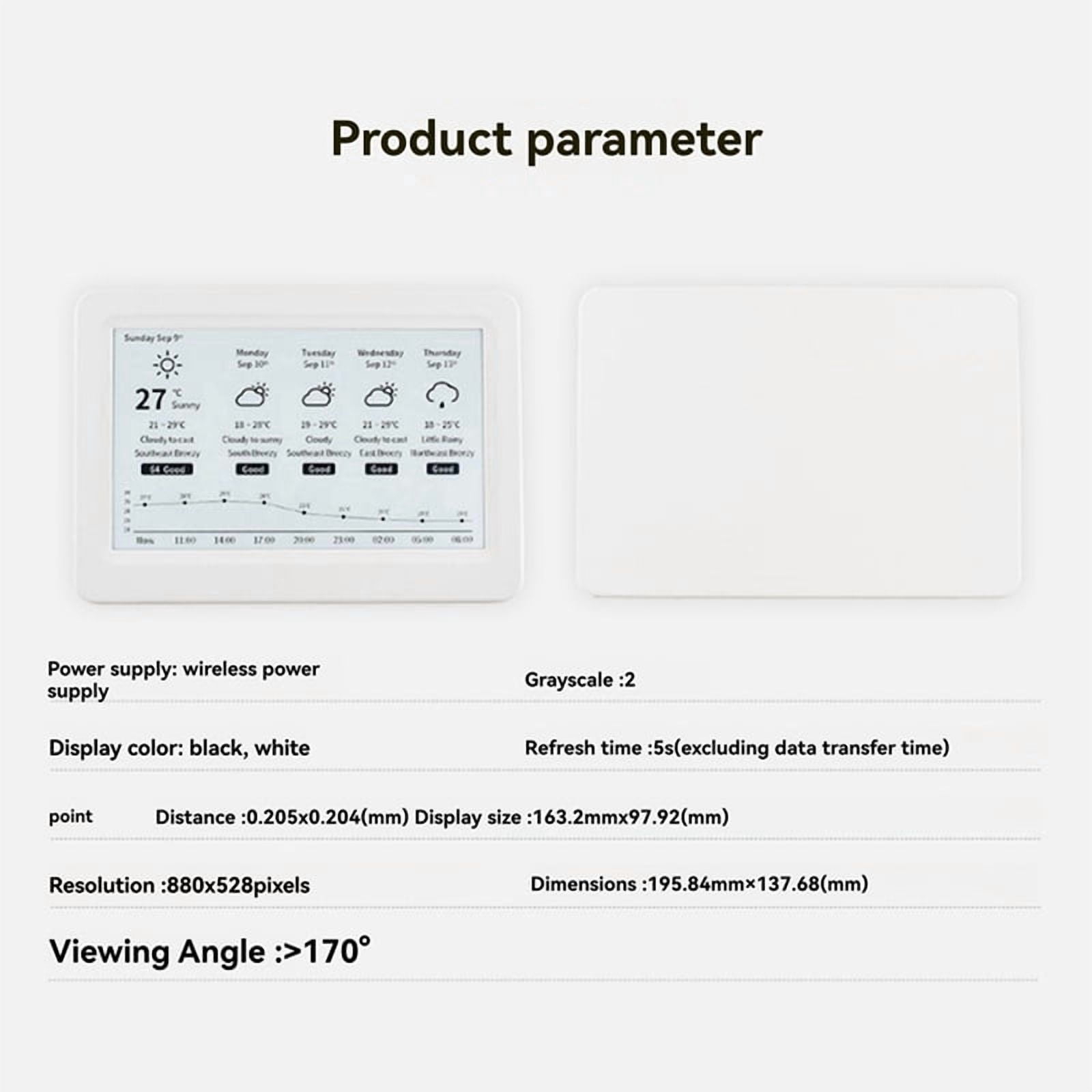 7.5inch NFC-Powered E-Paper Display No Battery Required, Wireless Power & Data Transfer for Dynamic Information Display