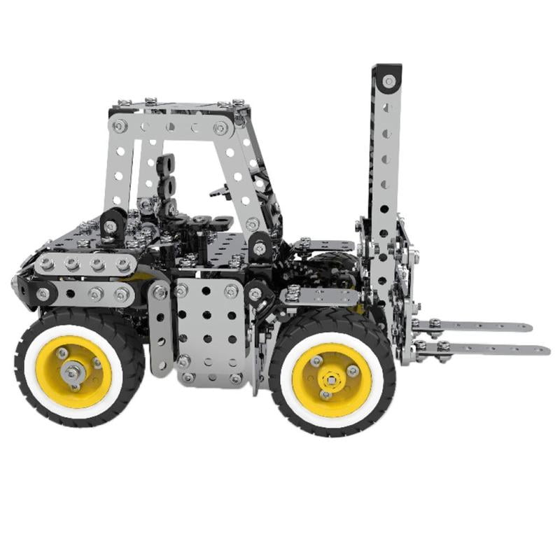 3D Assemble Puzzle 589Pcs Metal Forklift DIY Building Blocks STEM Toy Set 